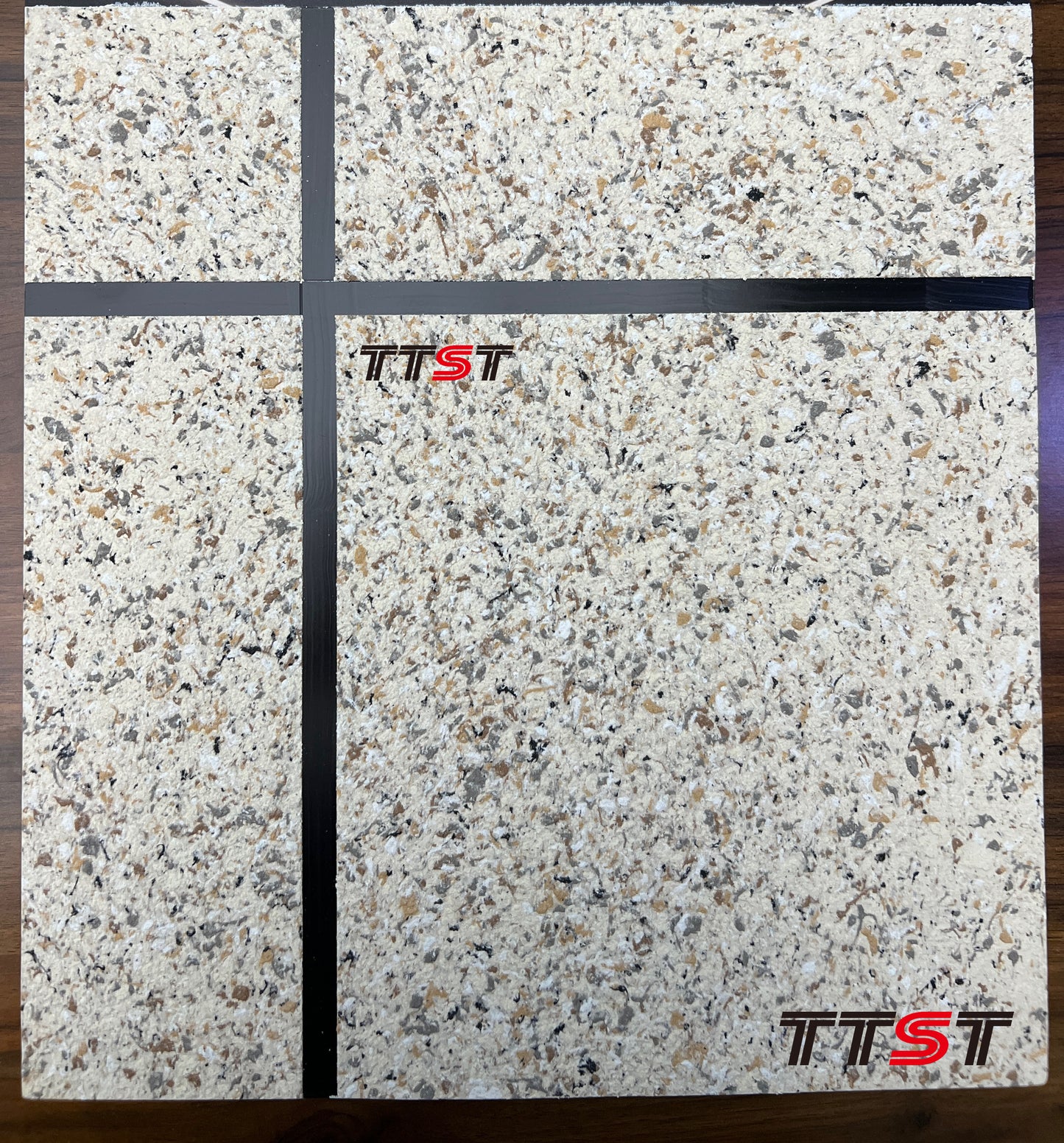 （Sample）Exterior Wall Art Paint ；Beige Travertine，Wood grain texture，Exterior wall limestone...